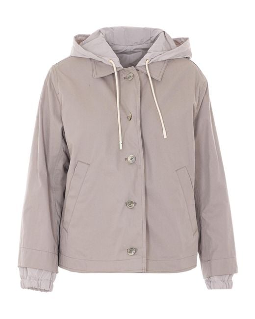Herno Gray Reversible Hooded Jacket