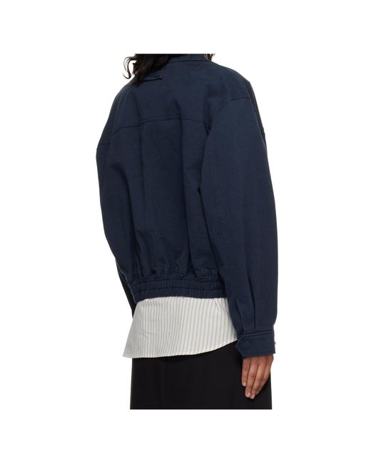 DUNST Blue Elasticated Waistband Zip-Up Jacket for men