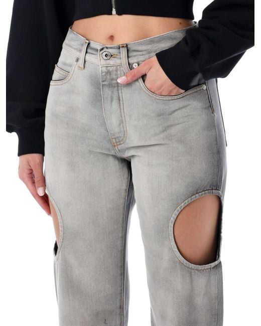 Off-White c/o Virgil Abloh Black Meteor Cut-Out Jeans