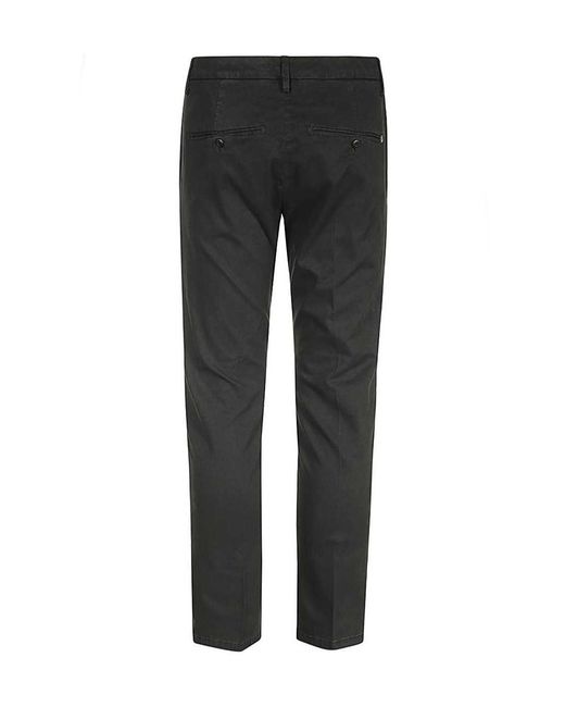 Dondup Black Belt-Loop Casual Pants for men
