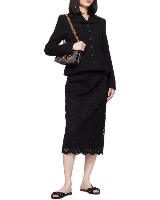 Dolce & Gabbana Black Bow-Detailed Satin Sliders
