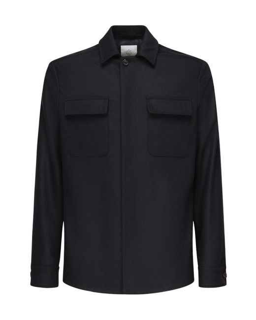 Eleventy Blue Double-Pocket Shirt Jacket for men