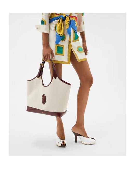 Versace White Rivière Large Tote Bag
