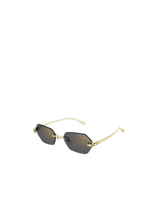 Cartier White Geometric Frame Sunglasses