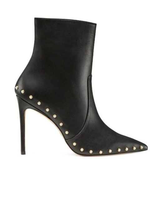Stuart Weitzman Black Logo Zipper Booties