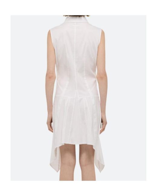 Helmut Lang White Bustier Shirt Dress