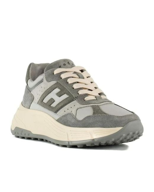 Hogan Gray Lace-Up Sneakers