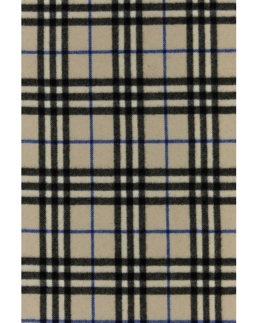 Burberry White Checked Fringed Scarf for men