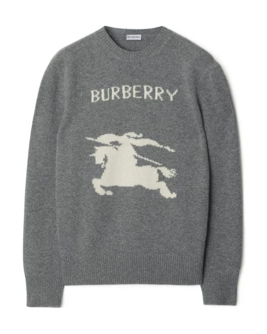 Burberry Gray Wool-Cashmere Ekd Sweater for men