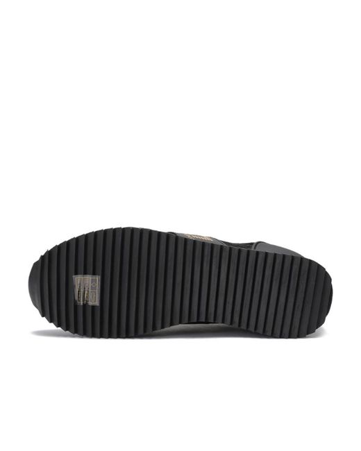 EA7 Black Pull Ring Strapped Low Upper Board Shoes for men