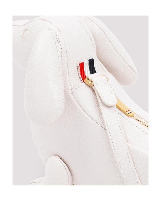 Thom Browne White Hector Zipped Shoulder Bag