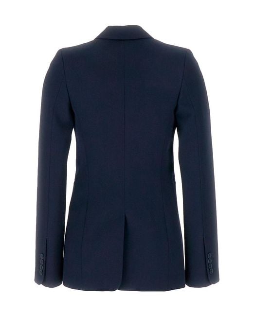 Off-White c/o Virgil Abloh Blue Belted Buttoned Long-Sleeved Jacket