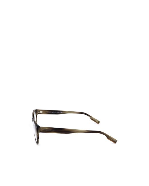 Zegna Metallic Oval Frame Glasses for men