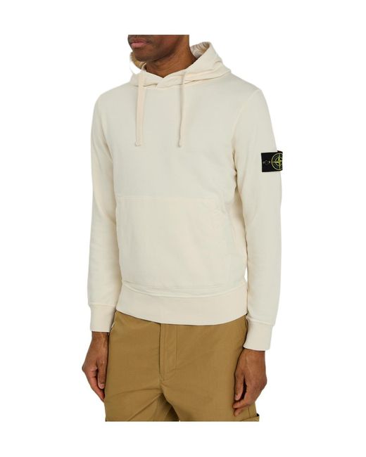 Stone Island Natural Hooded Cotton Sweatshirt for men