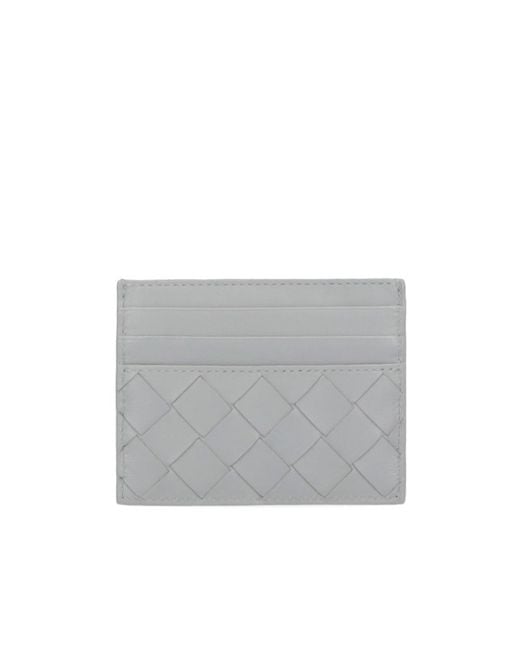 Bottega Veneta Gray Intrecciato Credit Card Case