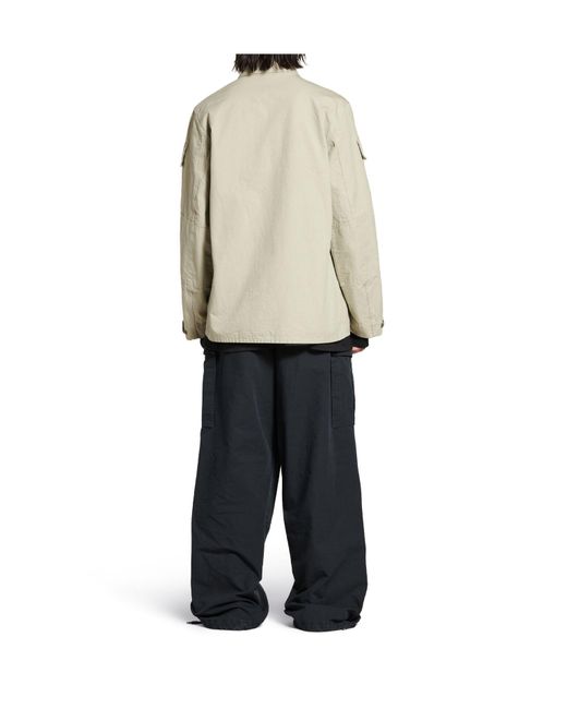 Balenciaga White Military Ripstop Shirt Jacket for men