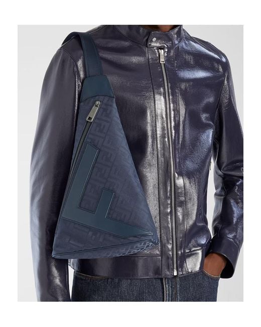 Fendi Blue Ff Cono Large Backpack for men
