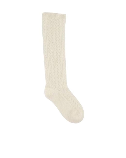Valentino White Mohair Blend Socks