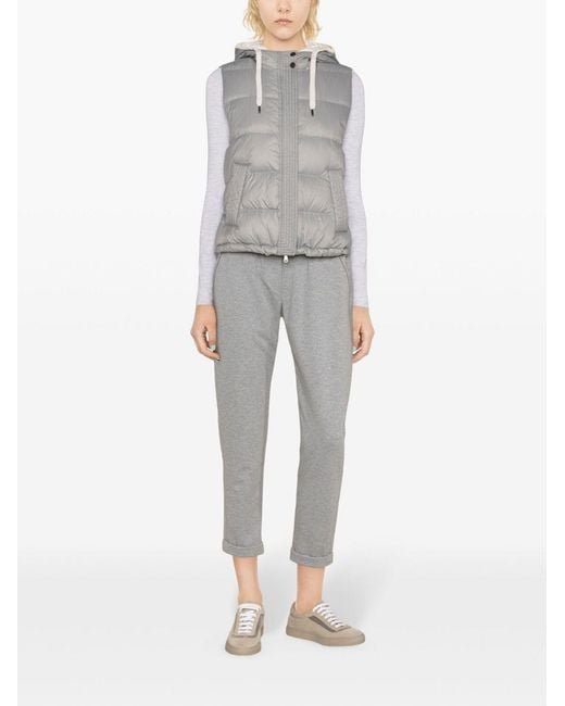 Brunello Cucinelli Gray Padded Drawstring Gilet