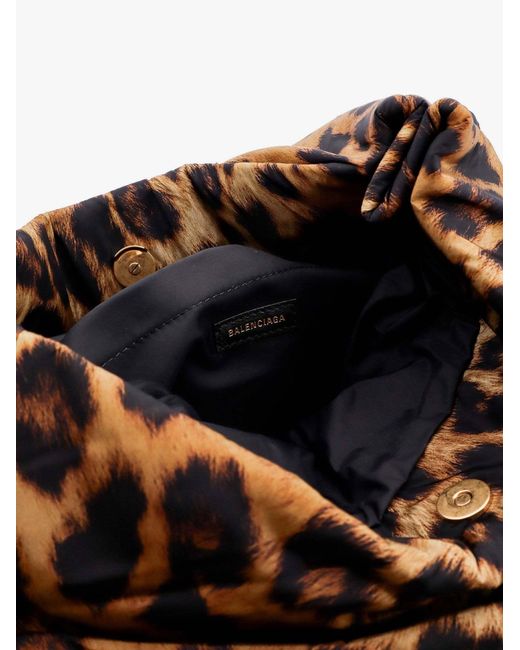 Balenciaga Brown Monaco Leopard Print Chain Shoulder Bag