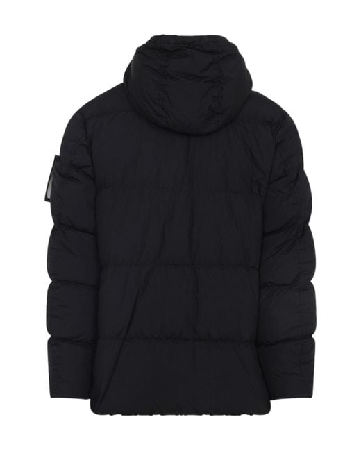 Stone Island Blue S0a23 Down Hooded Coat for men
