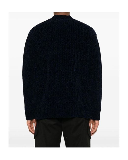 Junya Watanabe Blue Crewneck Knitted Jumper for men