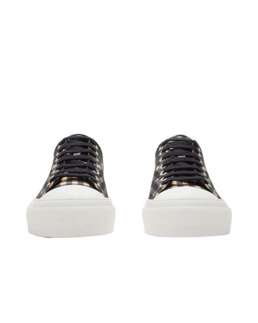Burberry Black Check Sneakers for men