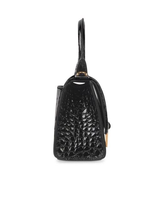 Balenciaga Black Hourglass Xs Top Handle Bag