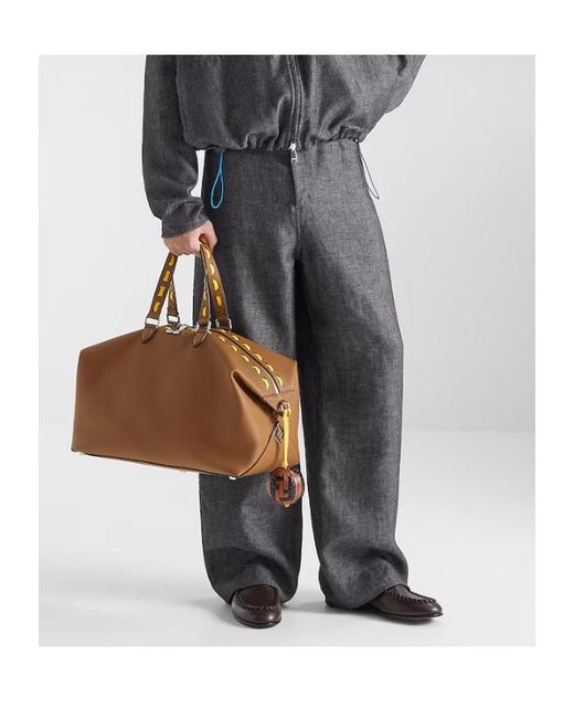 Fendi Gray Relaxed Wide-Leg Long Jeans for men