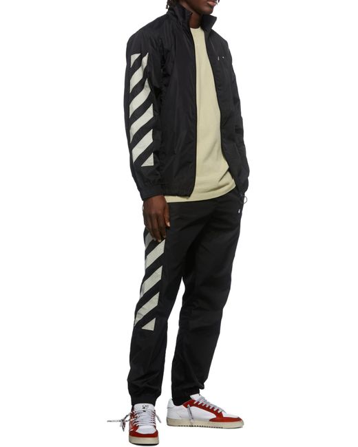 Off-White c/o Virgil Abloh Black Diag Zipped Windbreaker for men
