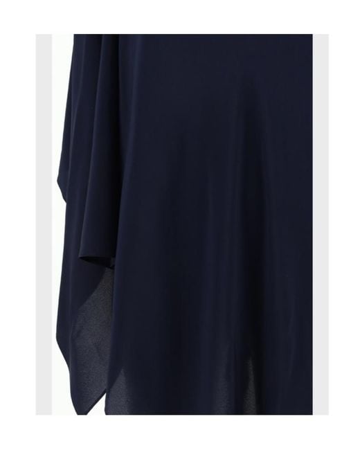 Gianluca Capannolo Blue Cape-Design Satin Blouse