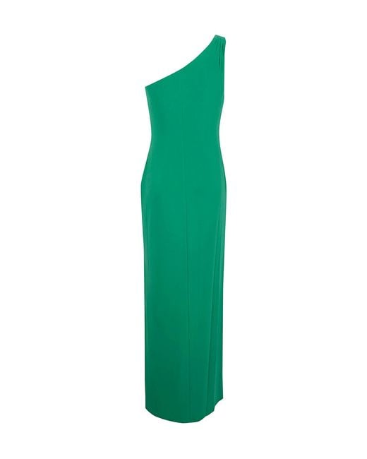 Ralph Lauren Green Lauren Draped One-Shoulder Dress