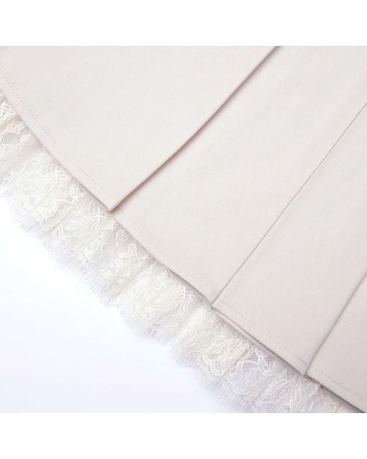 Self-Portrait White Pleated Mini Skirt