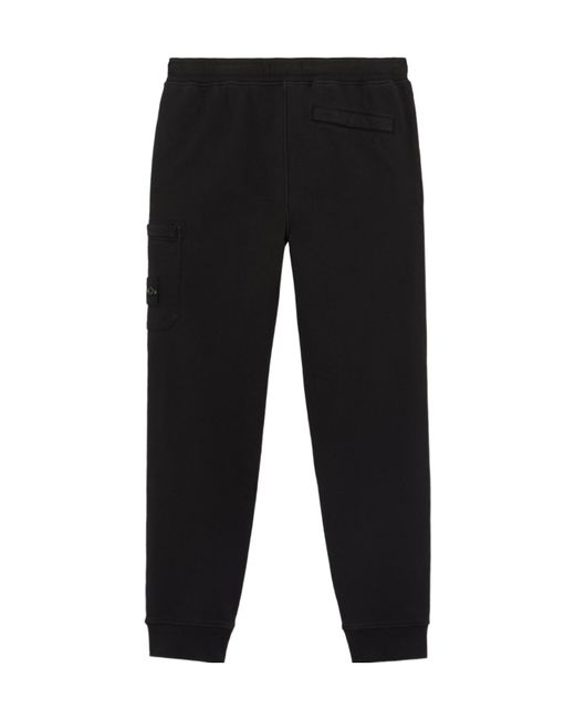 Stone Island Black Patch-Pocket Cotton Track Pants for men