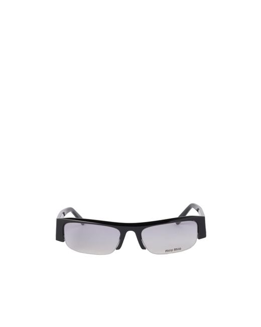 Miu Miu White Vedette Sunglasses