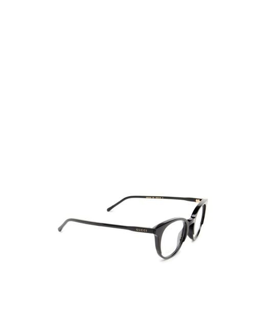 Gucci White Eyewear Round Frame Glasses