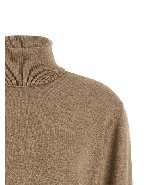 Brunello Cucinelli Brown Long-Sleeved Turtleneck Jumper