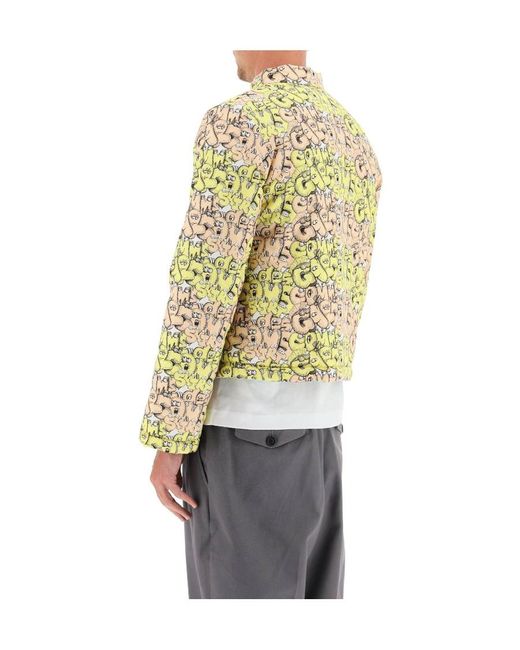 Comme des Garçons Metallic Logo-Print Padded Jacket for men
