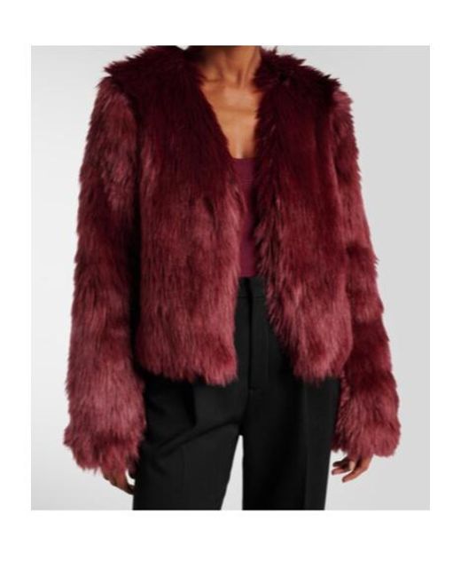 Galvan Red Manouchi Faux Fur Jacket