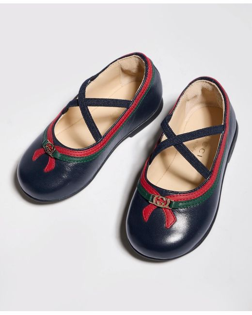 Gucci Blue Toddler Ballerina Flat