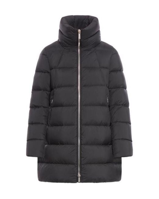 Moorer Gray Alana Padded High-Neck Coat