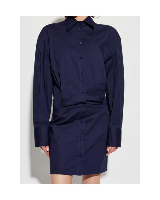 The Attico Blue Long-Sleeved Dress