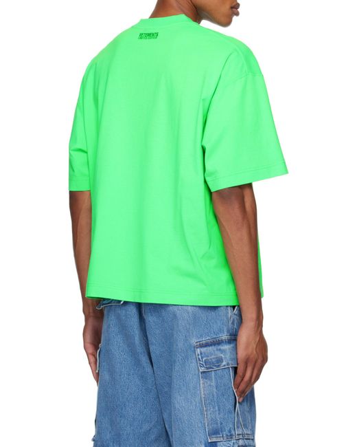 Vetements Green Oval Logo Printed Crewneck T-Shirt for men