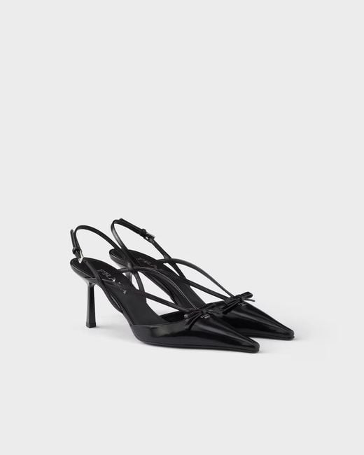 Prada Multicolor Brushed-Leather Slingback Pumps