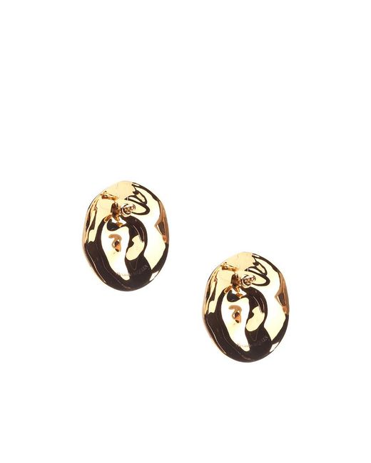 McQueen Metallic Beam Dented Circular Earrings