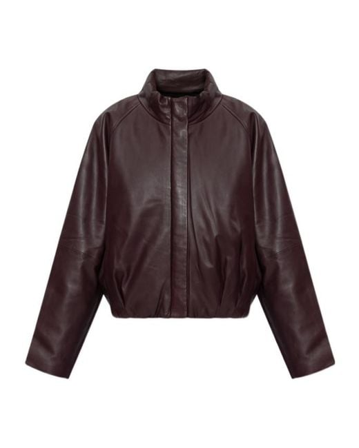 IRO Purple Long Sleeve Leather Jacket