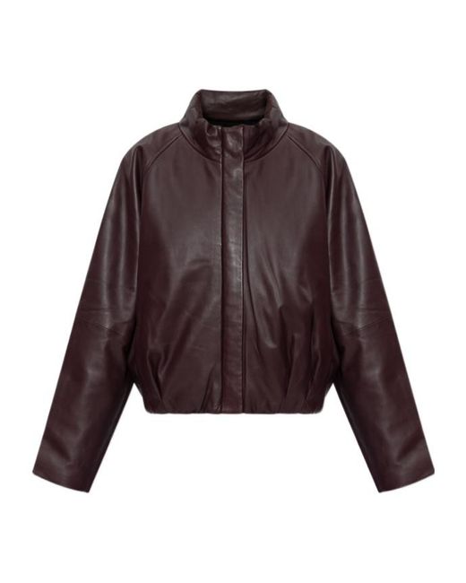 IRO Purple Long Sleeve Leather Jacket