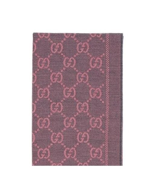 Gucci Pink Gg Supreme Jacquard Scarf
