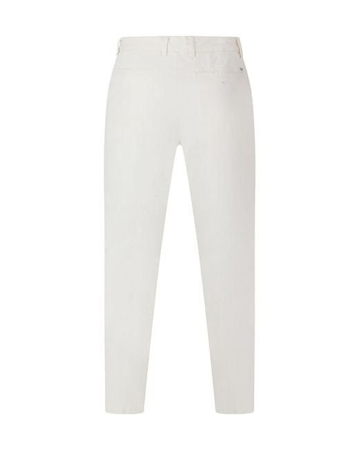 Boss White Straightleg Casual Trousers for men