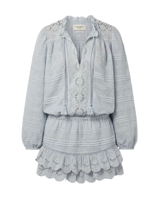 Isabel Marant Gray Étoile Preya Embroidered Mini Dress